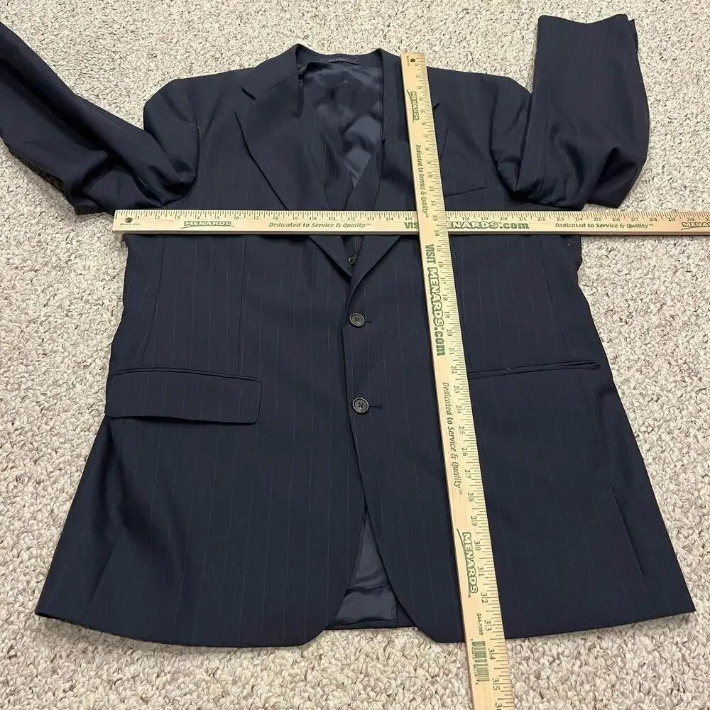 Chaps Ralph Lauren Blazer Jacket Vest 44 Tall Navy Blue Preppy Old Money Classic